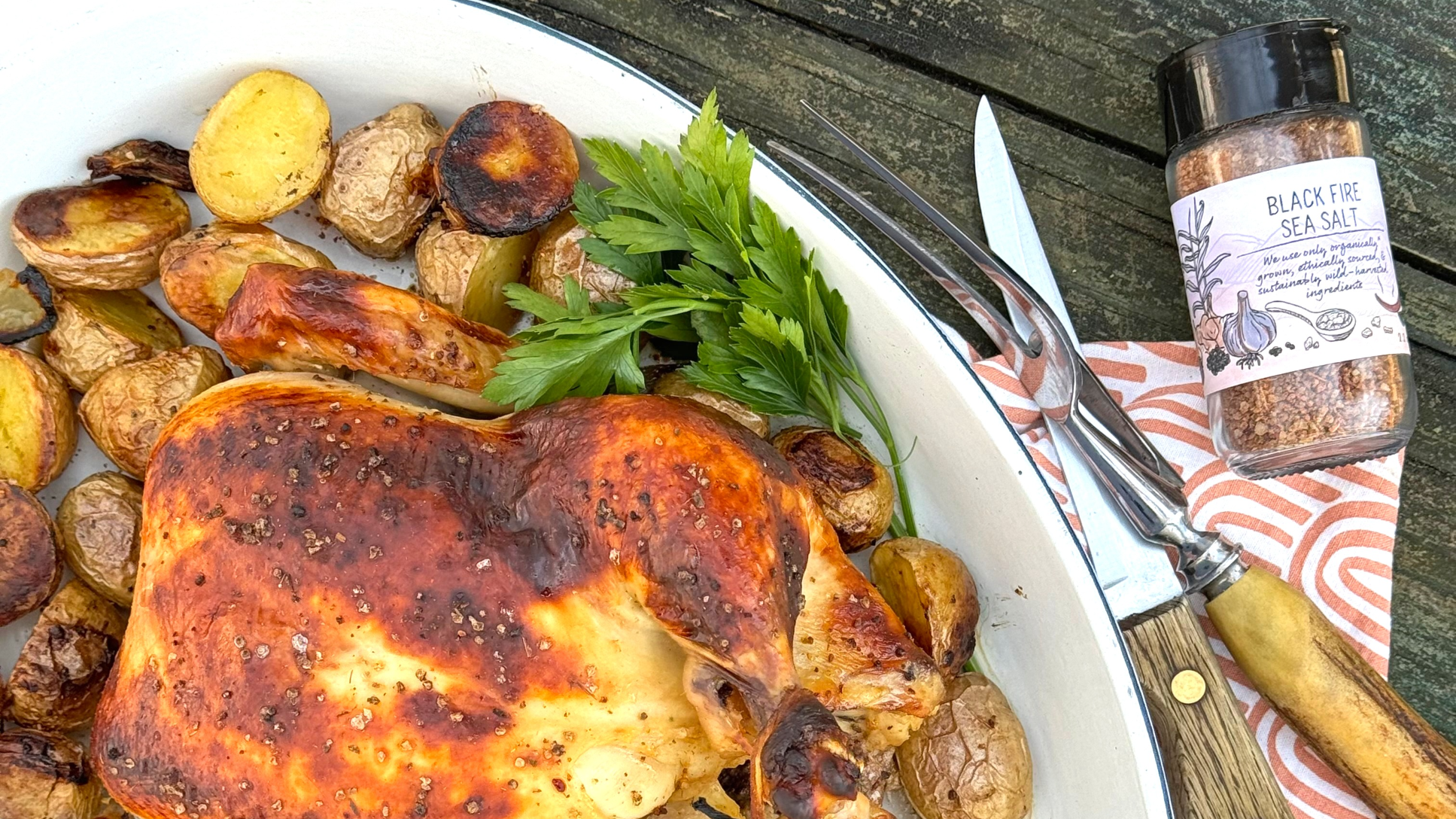 Buttermilk Brined Chicken with Black Fire Sea Salt