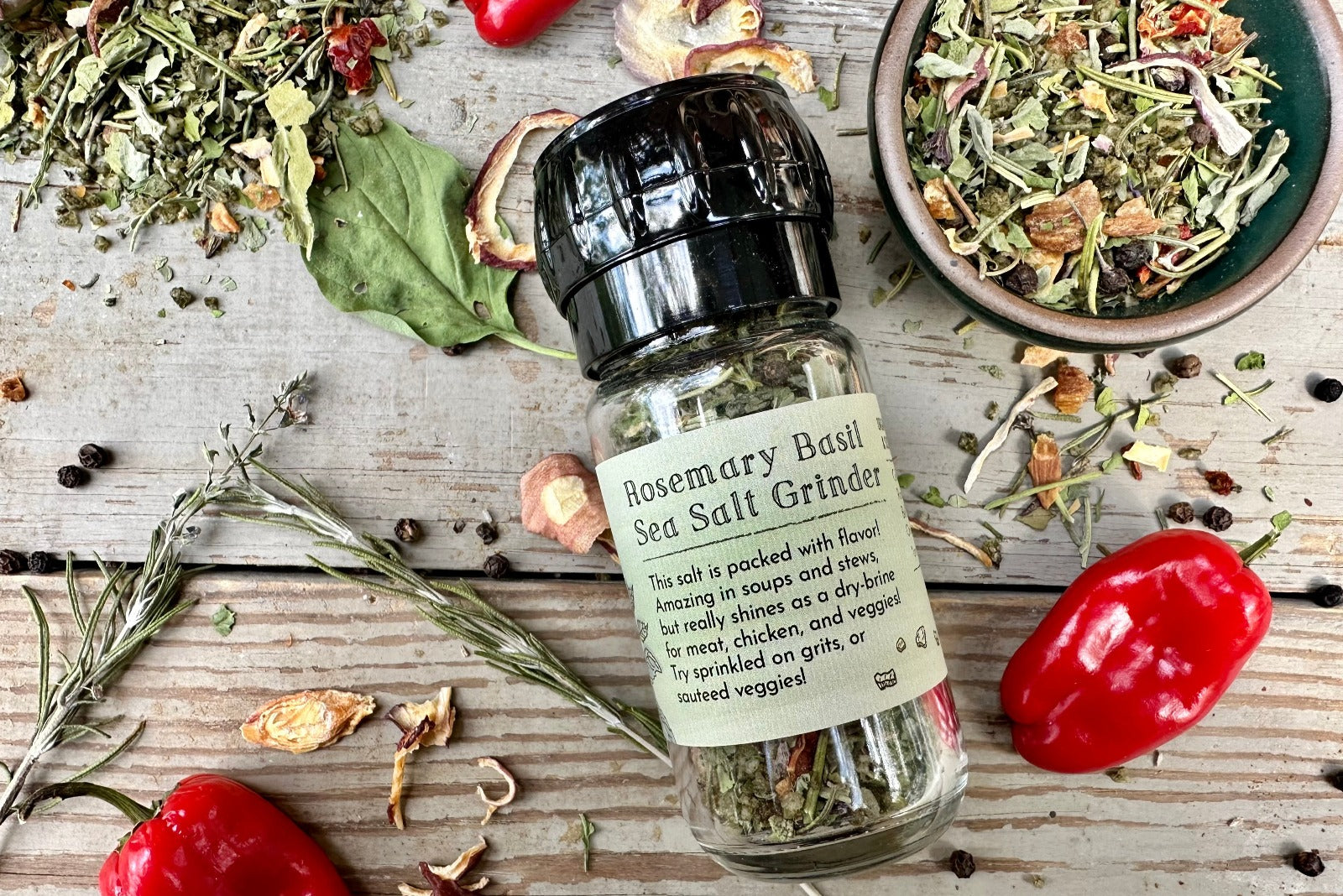 Rosemary Basil Sea Salt Grinder