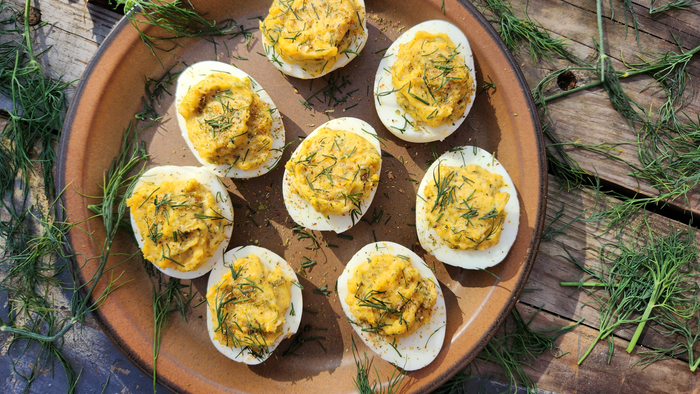 Wild Green Goddess Deviled Eggs
