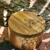 Acacia Wood Salt Cellar with wood burned illustrations