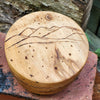 Acacia Wood Salt Cellar with wood burned illustrations