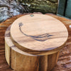 Acacia Wood Salt Cellar with wood burned illustrations