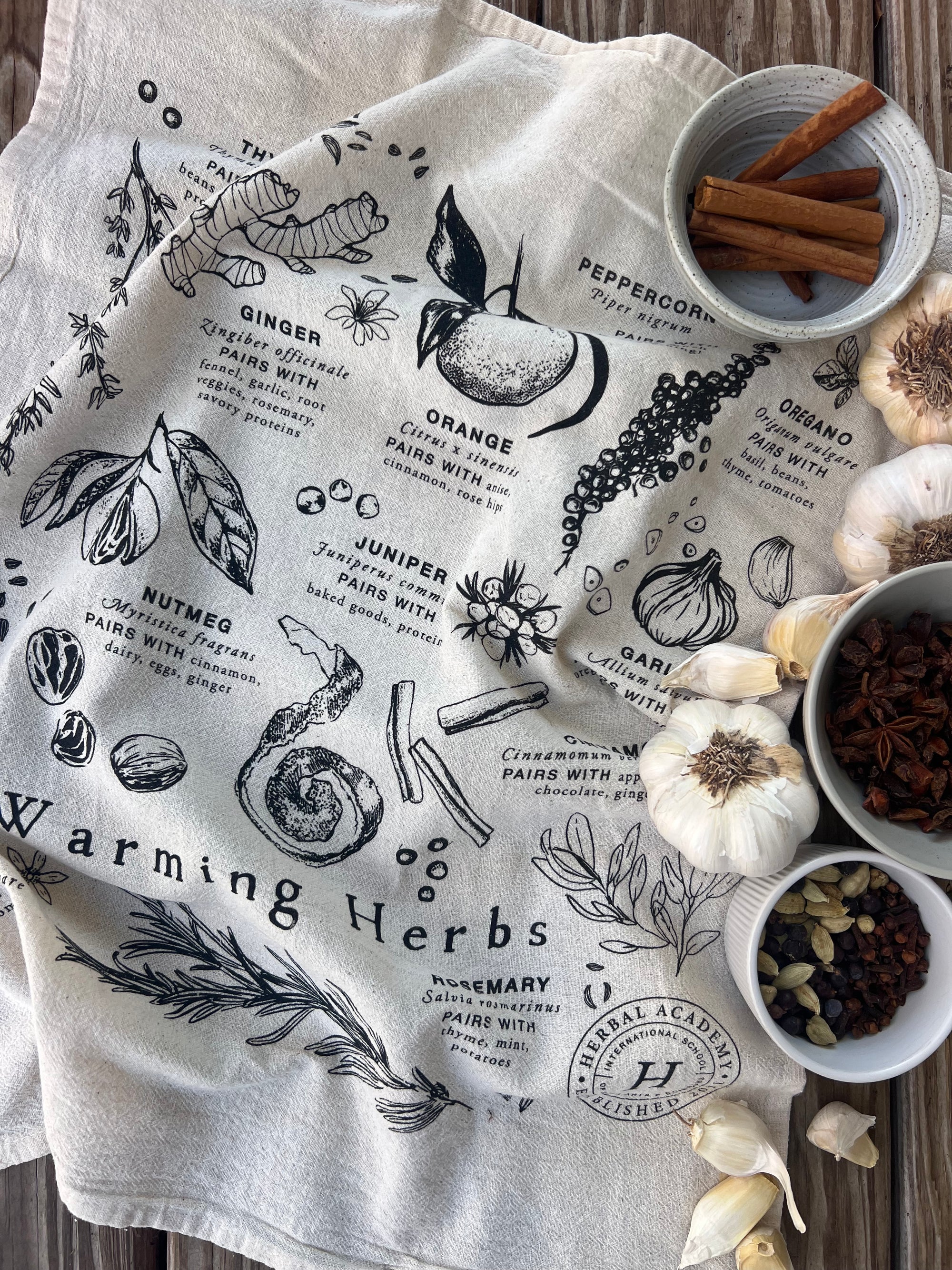 Warming Herbs Tea Towel