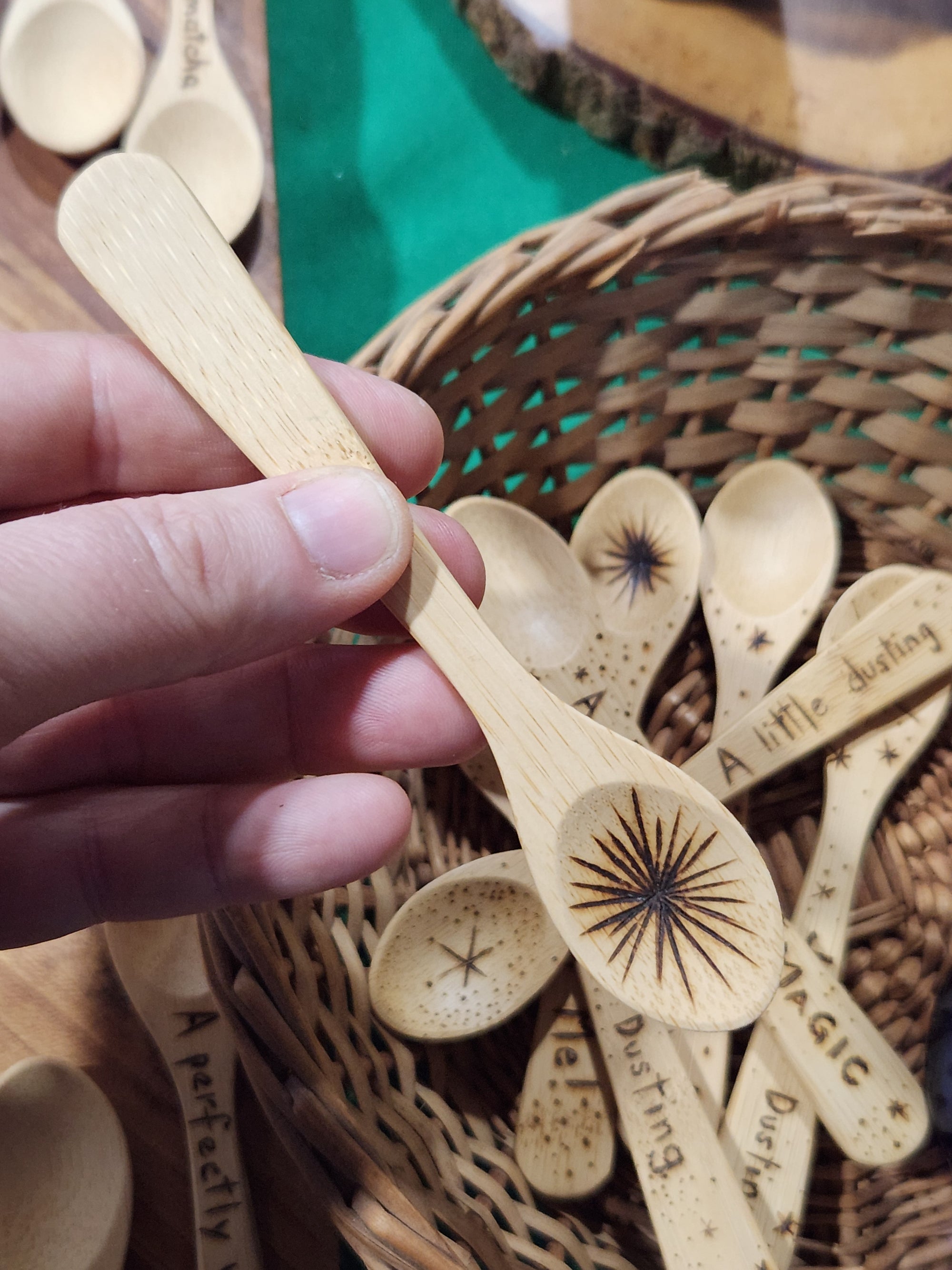 Wood-burned Bamboo Spoon