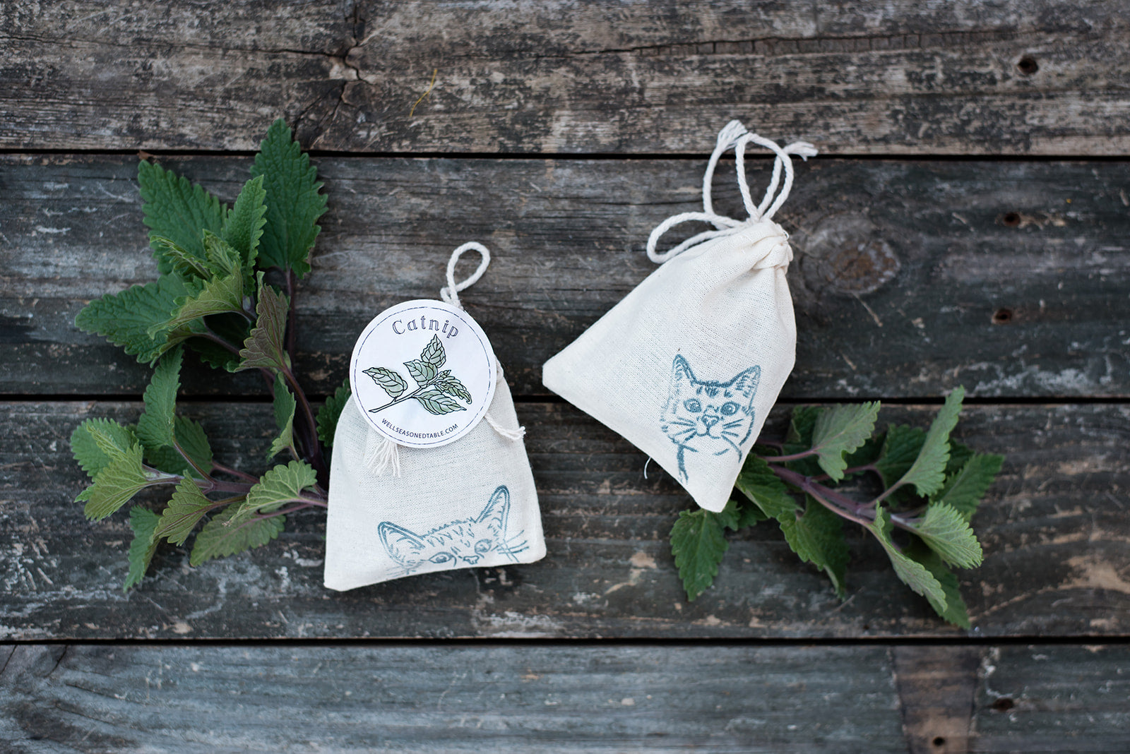 Farm-grown catnip bag from Well Seasoned Table.